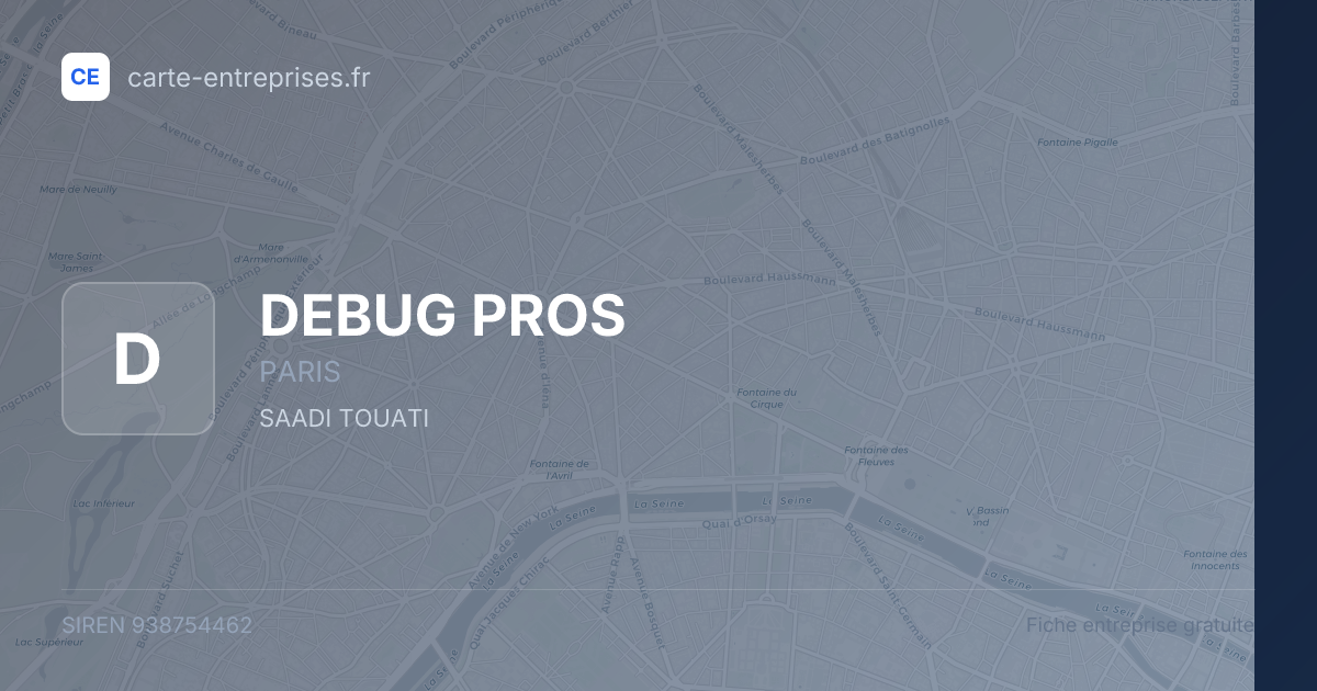 DEBUG PROS — 938754462 — fiche entreprise