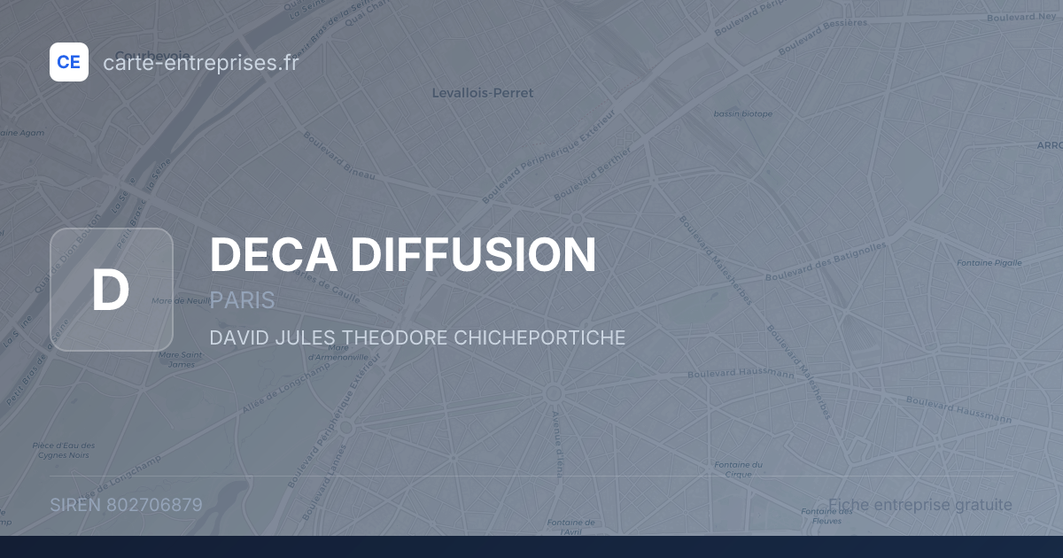 DECA DIFFUSION — 802706879 — fiche entreprise