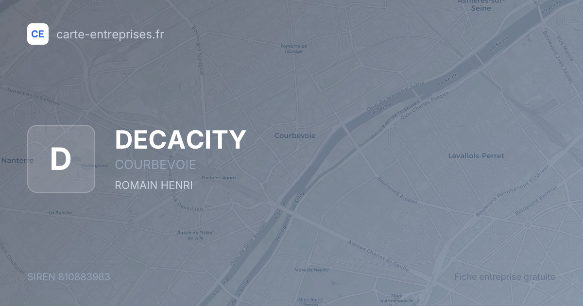 DECACITY — 810883983 — fiche entreprise