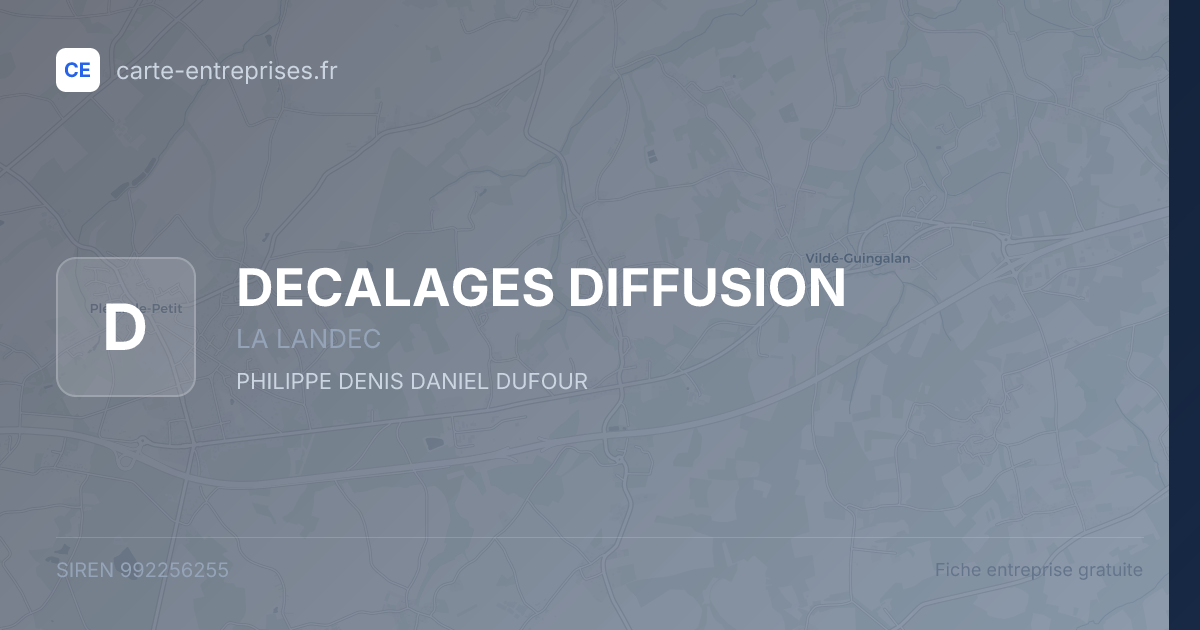 DECALAGES DIFFUSION — 992256255 — fiche entreprise