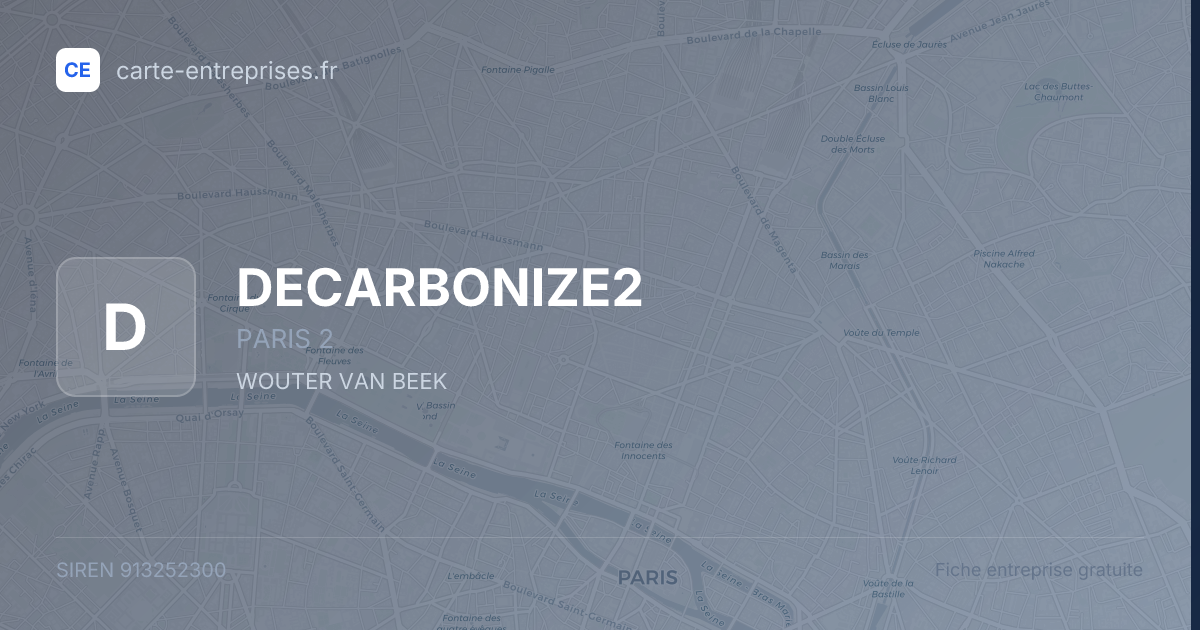 DECARBONIZE2 — 913252300 — fiche entreprise