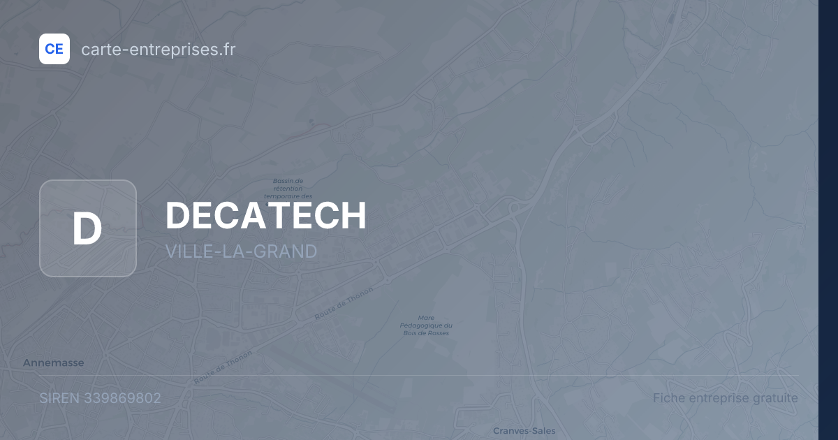 DECATECH — 339869802 — fiche entreprise