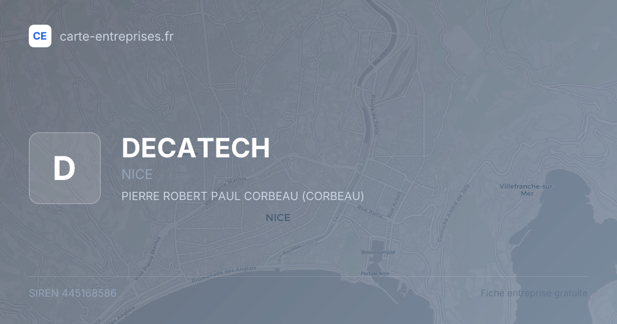 DECATECH — 445168586 — fiche entreprise