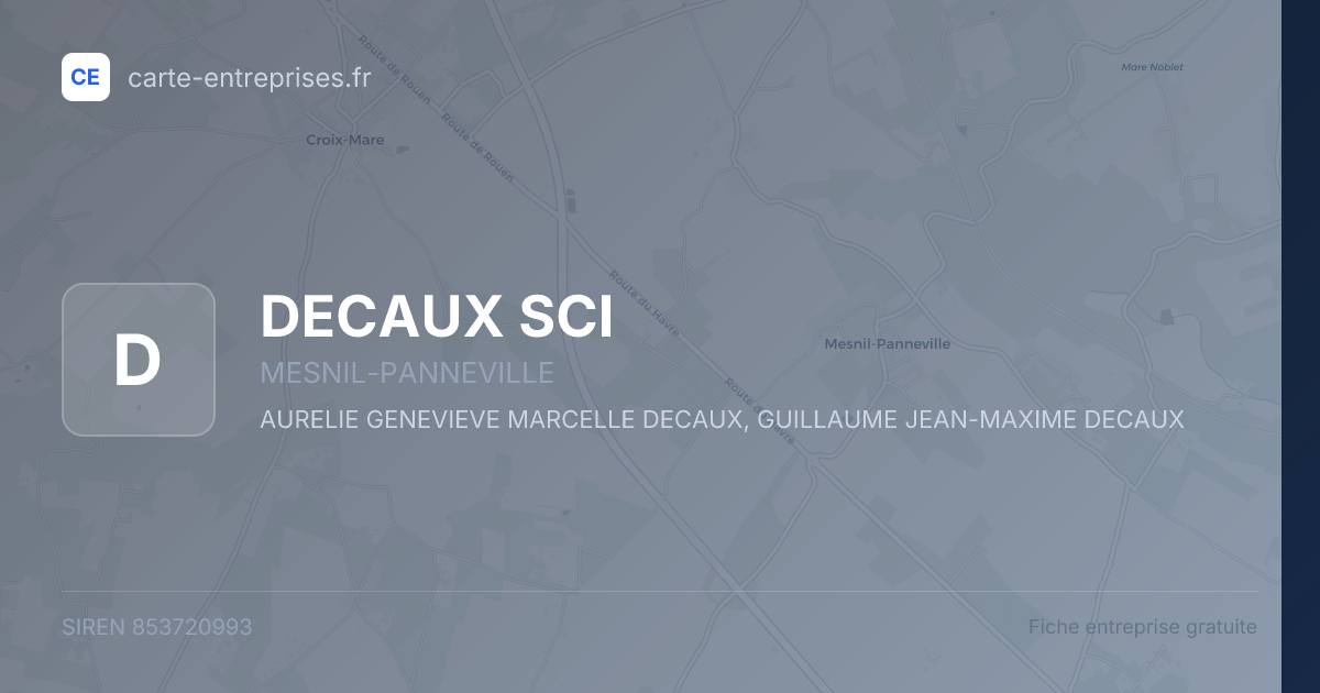 DECAUX SCI — 853720993 — fiche entreprise