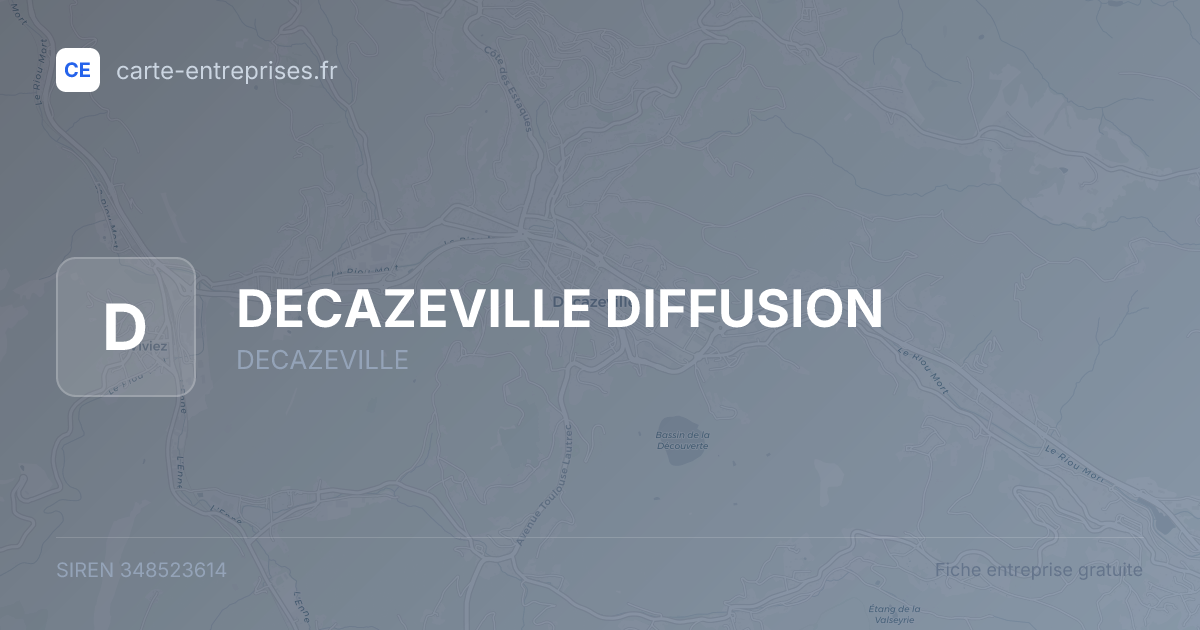 DECAZEVILLE DIFFUSION — 348523614 — fiche entreprise