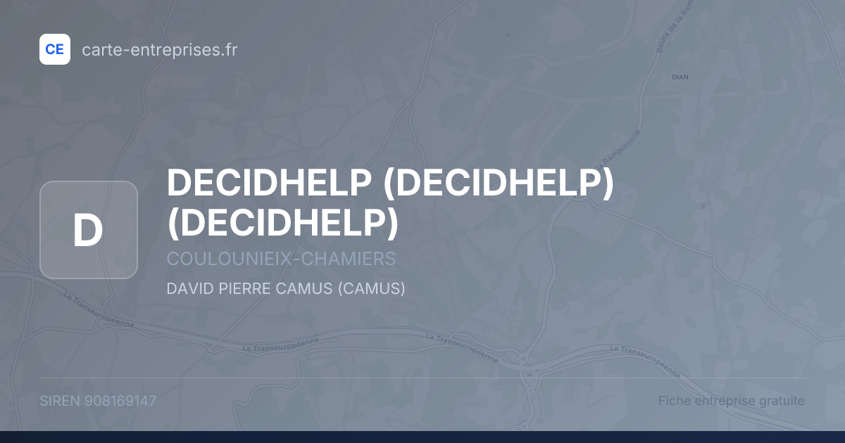 DECIDHELP (DECIDHELP) (DECIDHELP) — 908169147 — fiche entreprise