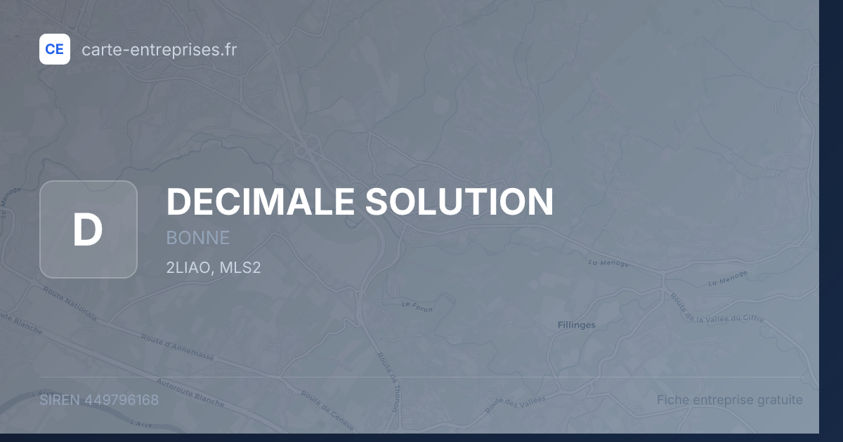 DECIMALE SOLUTION — 449796168 — fiche entreprise