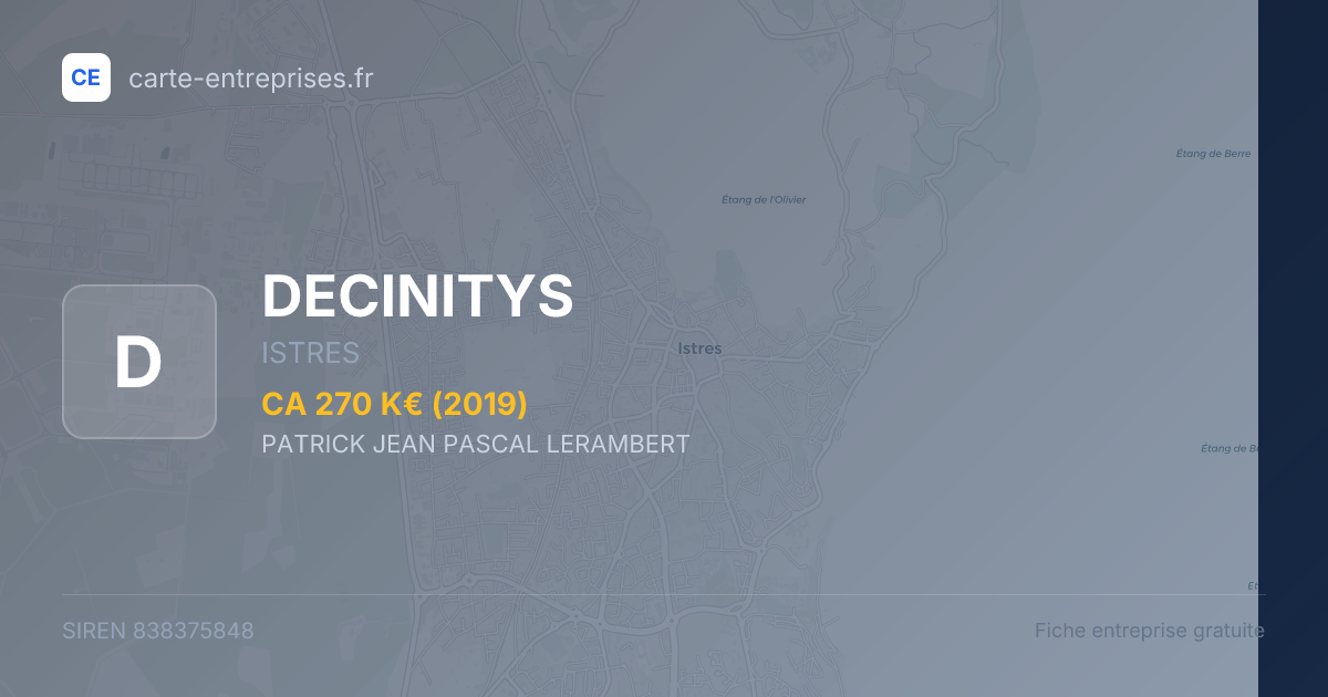 DECINITYS — 838375848 — fiche entreprise