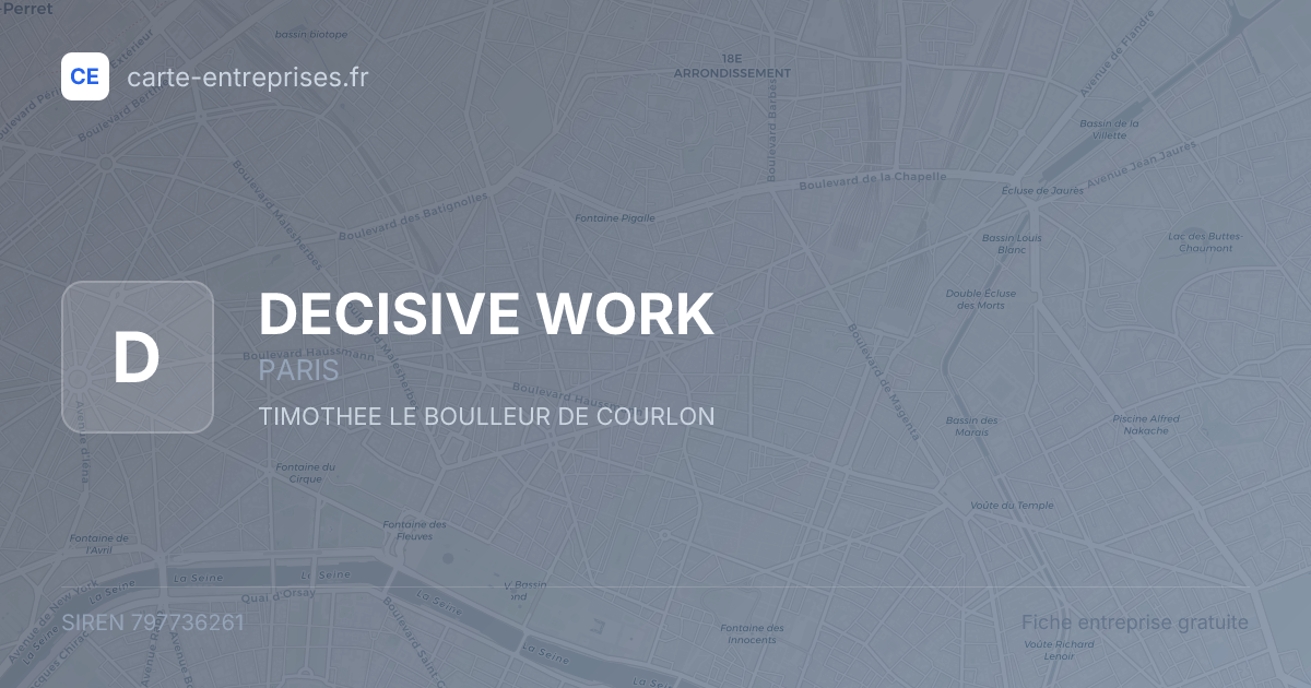DECISIVE WORK — 797736261 — fiche entreprise