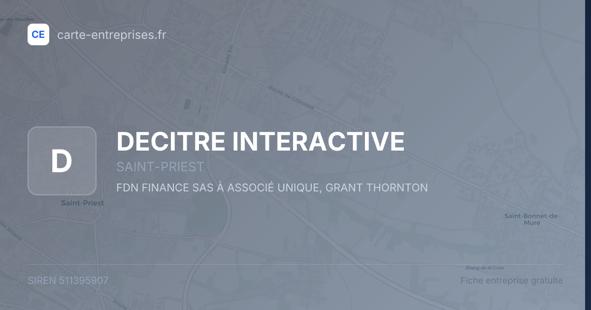 DECITRE INTERACTIVE — 511395907 — fiche entreprise
