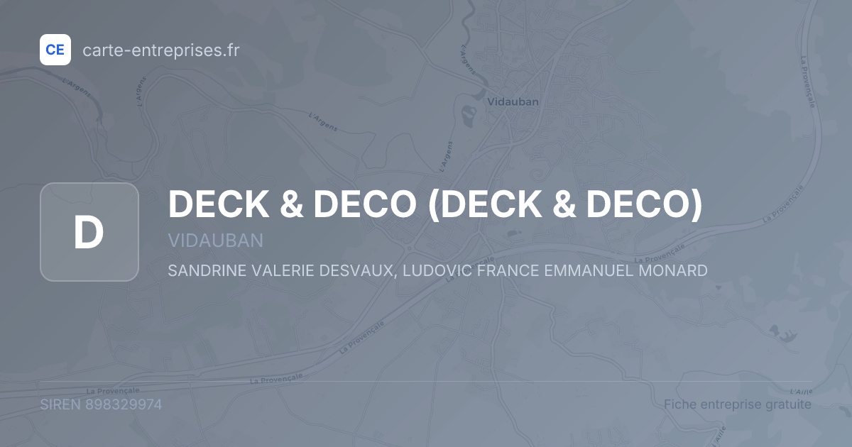 DECK & DECO — 898329974 — fiche entreprise