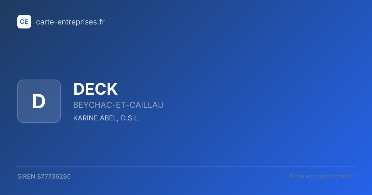 DECK — 877736280 — fiche entreprise