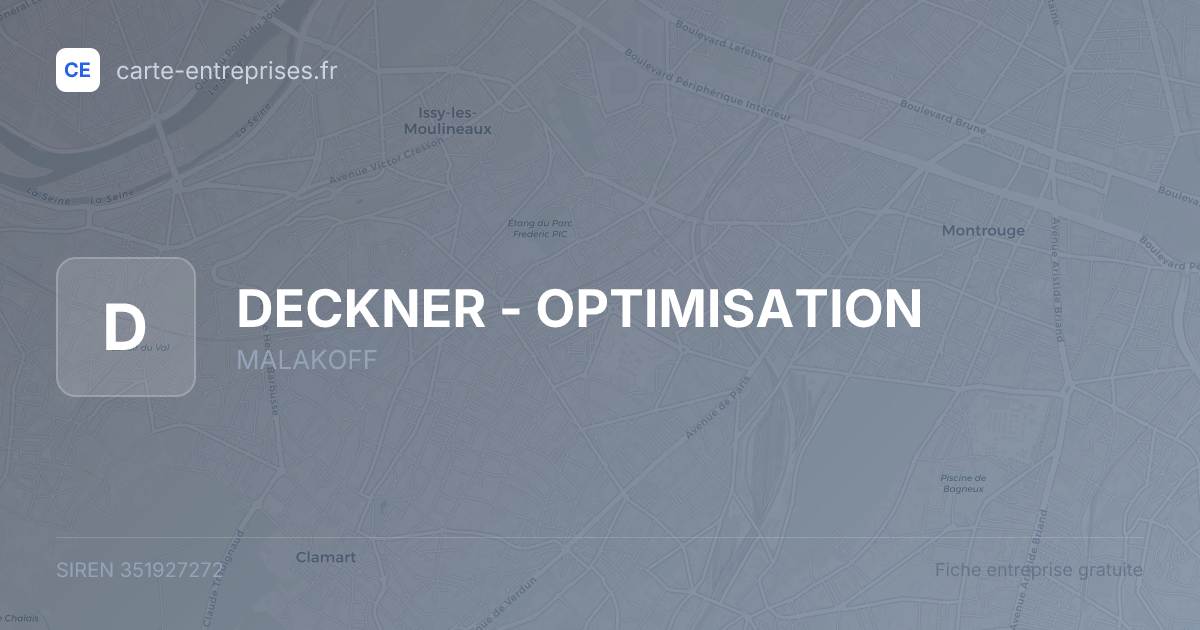 DECKNER - OPTIMISATION — 351927272 — fiche entreprise