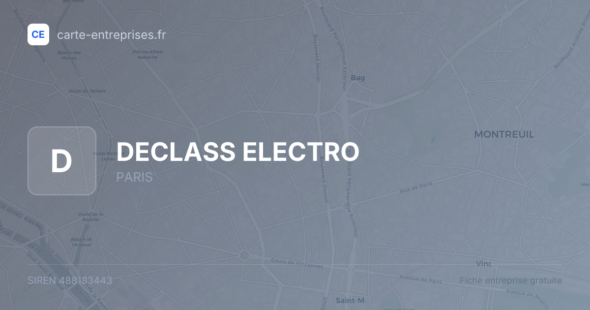 DECLASS ELECTRO — 488183443 — fiche entreprise