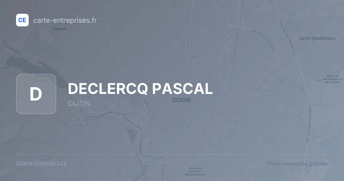 DECLERCQ PASCAL — 509690343 — fiche entreprise