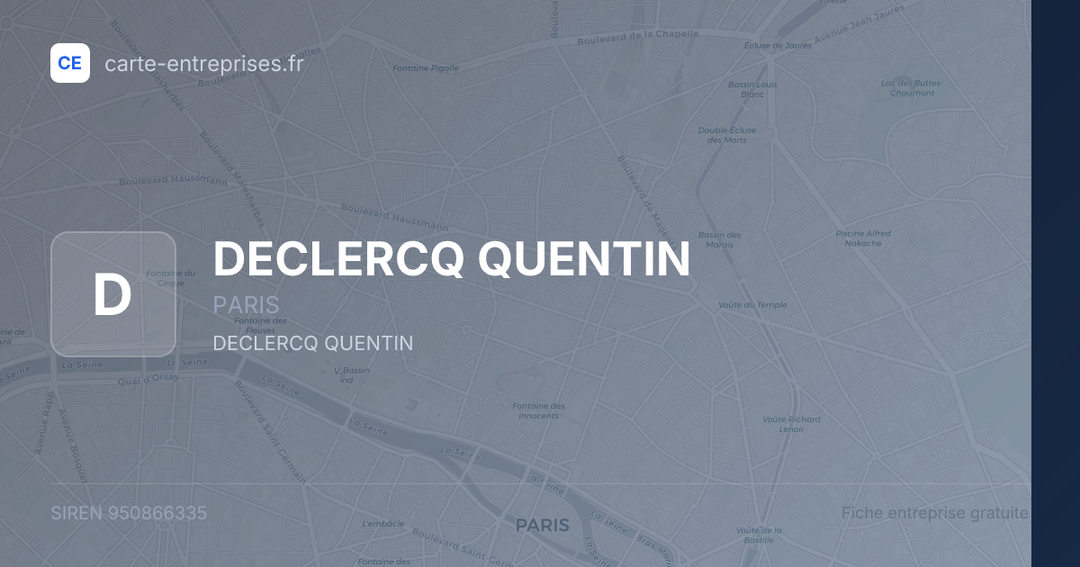 DECLERCQ QUENTIN — 950866335 — fiche entreprise