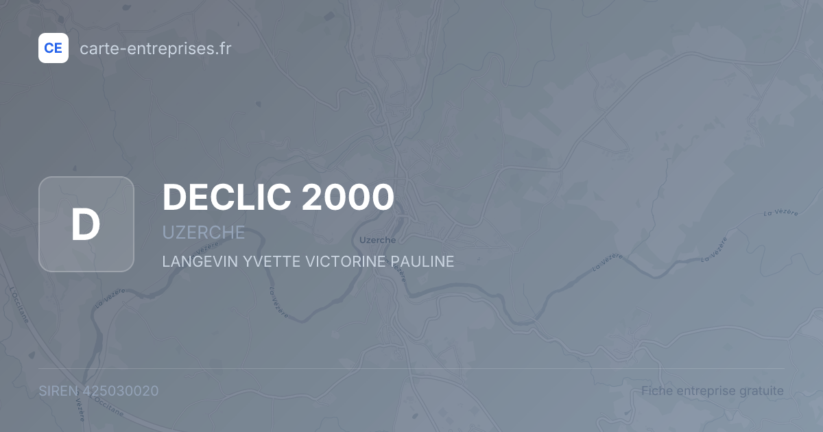 DECLIC 2000 — 425030020 — fiche entreprise