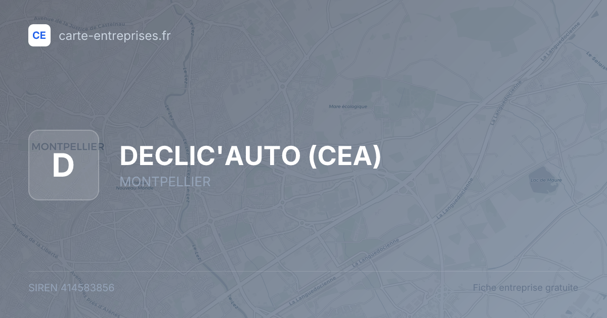 DECLIC'AUTO (CEA) — 414583856 — fiche entreprise