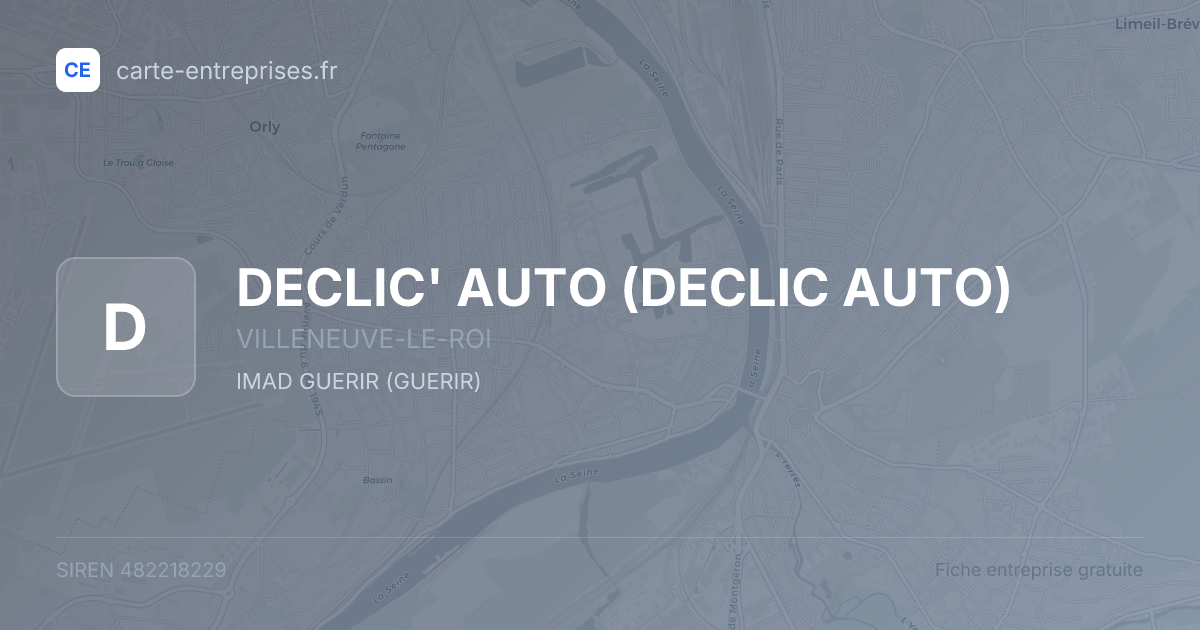 DECLIC' AUTO (DECLIC AUTO) — 482218229 — fiche entreprise