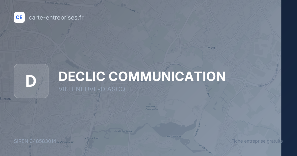 DECLIC COMMUNICATION — 348583014 — fiche entreprise