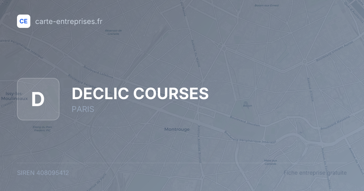 DECLIC COURSES — 408095412 — fiche entreprise