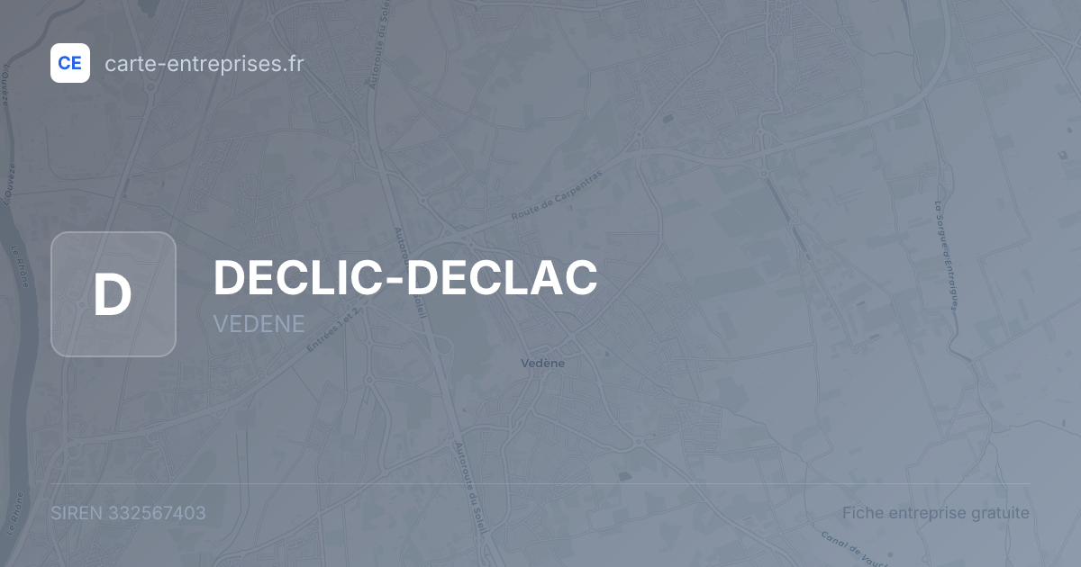 DECLIC-DECLAC — 332567403 — fiche entreprise