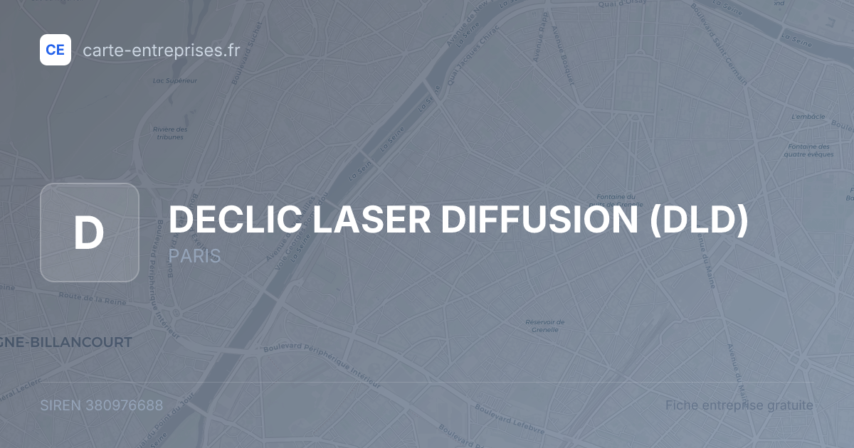 DECLIC LASER DIFFUSION (DLD) — 380976688 — fiche entreprise