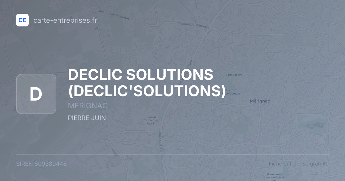 DECLIC SOLUTIONS (DECLIC'SOLUTIONS) — 809389448 — fiche entreprise