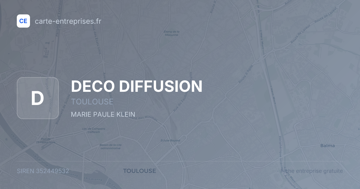 DECO DIFFUSION — 352449532 — fiche entreprise
