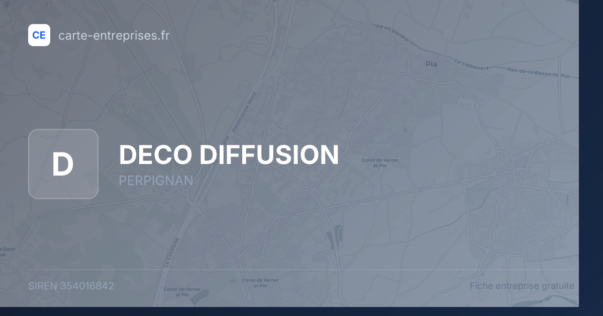 DECO DIFFUSION — 354016842 — fiche entreprise