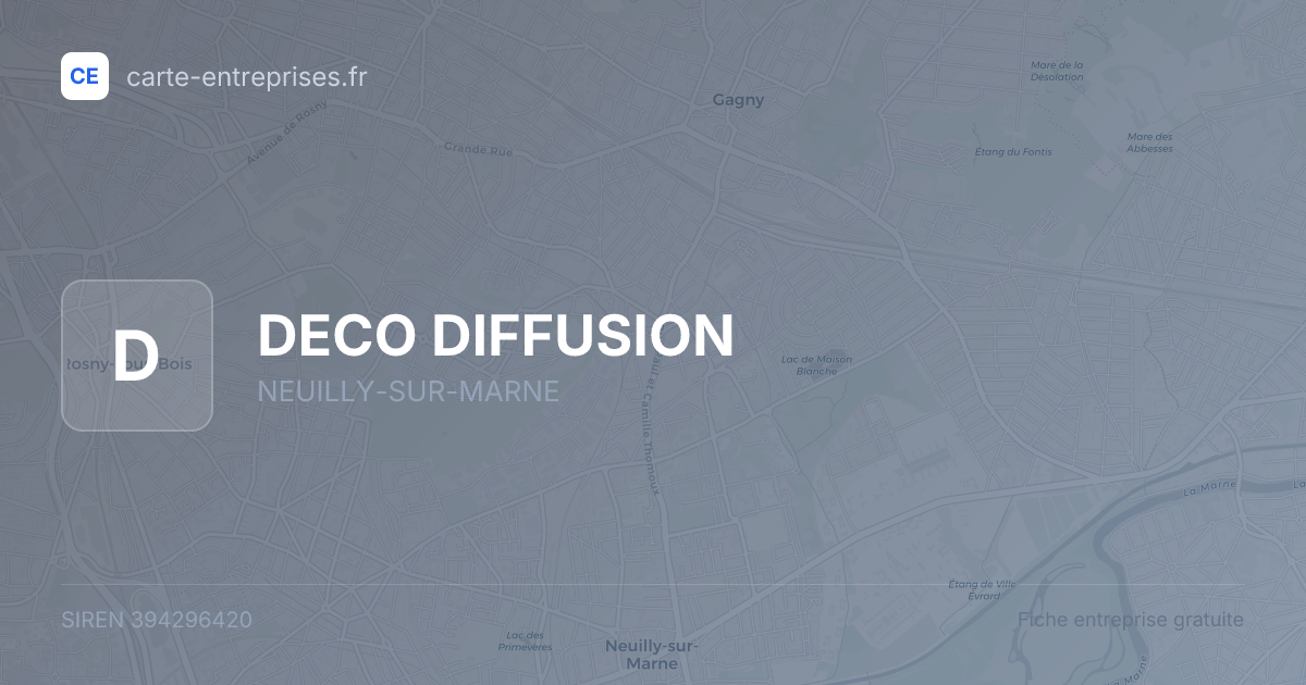 DECO DIFFUSION — 394296420 — fiche entreprise