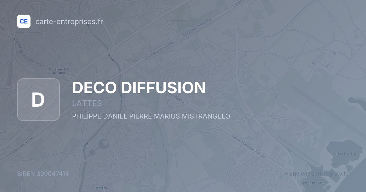 DECO DIFFUSION — 399047414 — fiche entreprise
