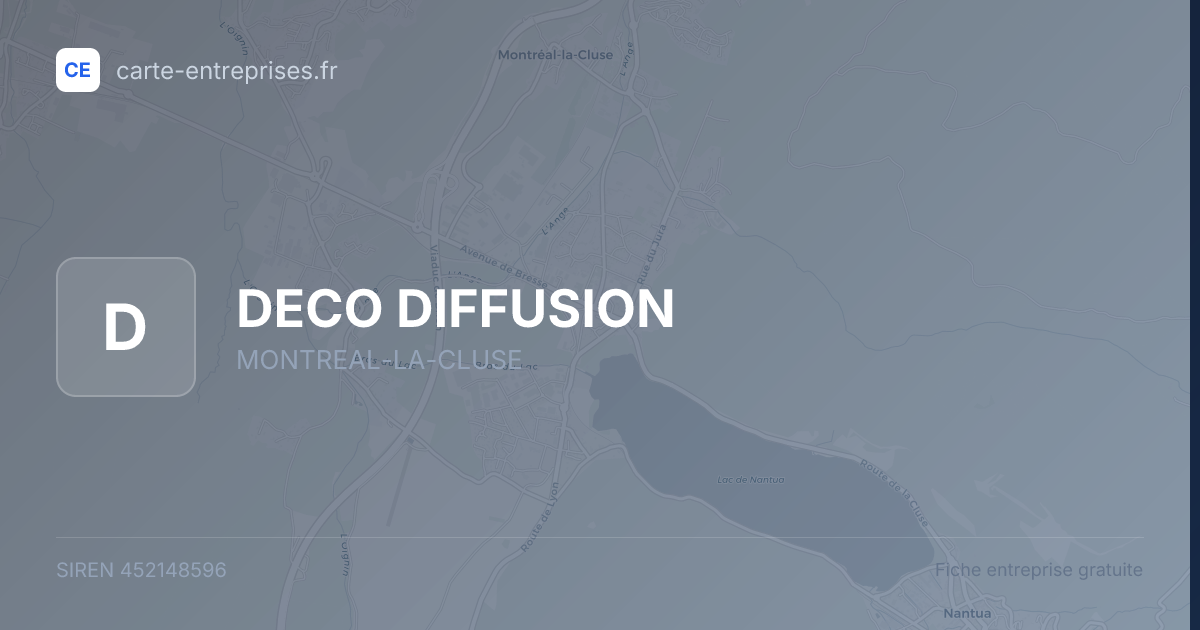 DECO DIFFUSION — 452148596 — fiche entreprise