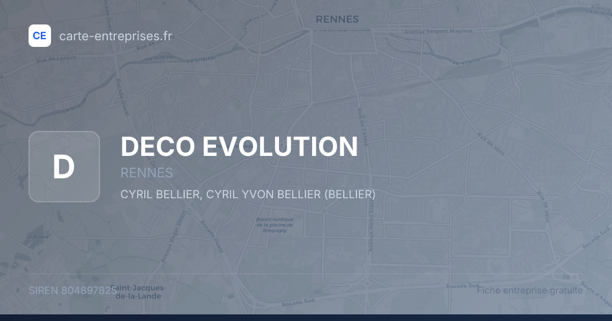 DECO EVOLUTION — 804897825 — fiche entreprise