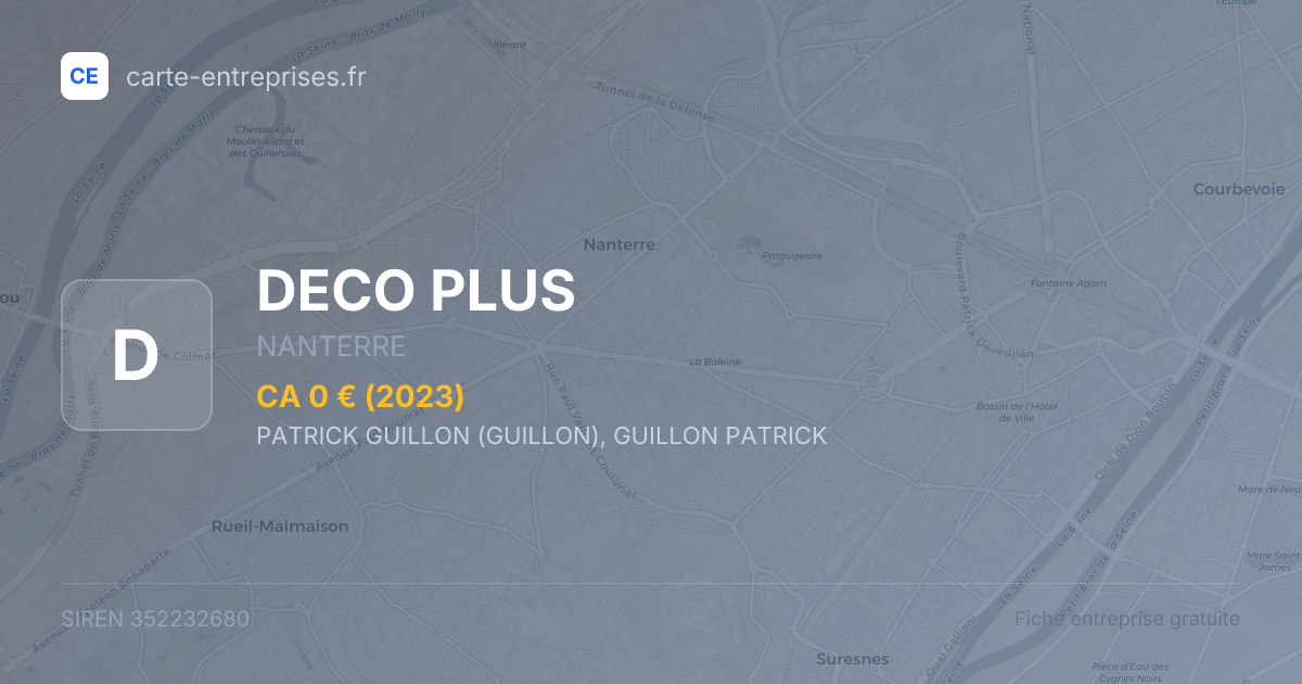 DECO PLUS — 352232680 — fiche entreprise