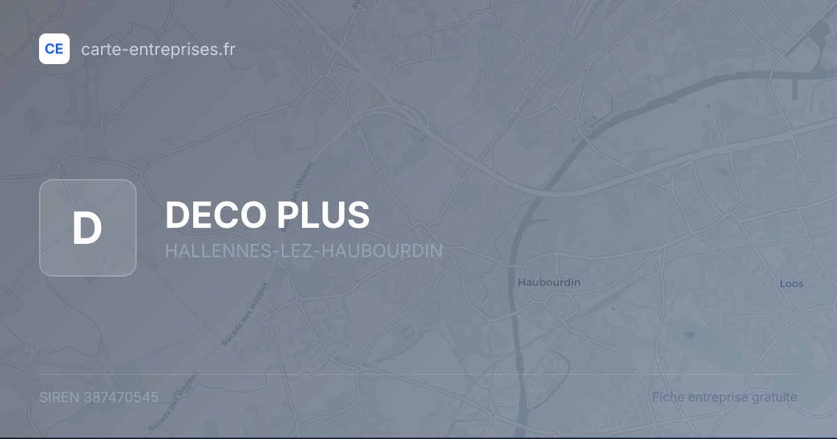 DECO PLUS — 387470545 — fiche entreprise