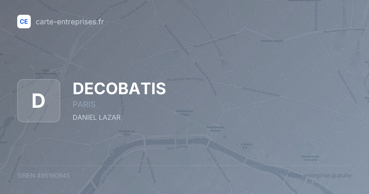 DECOBATIS — 495190845 — fiche entreprise