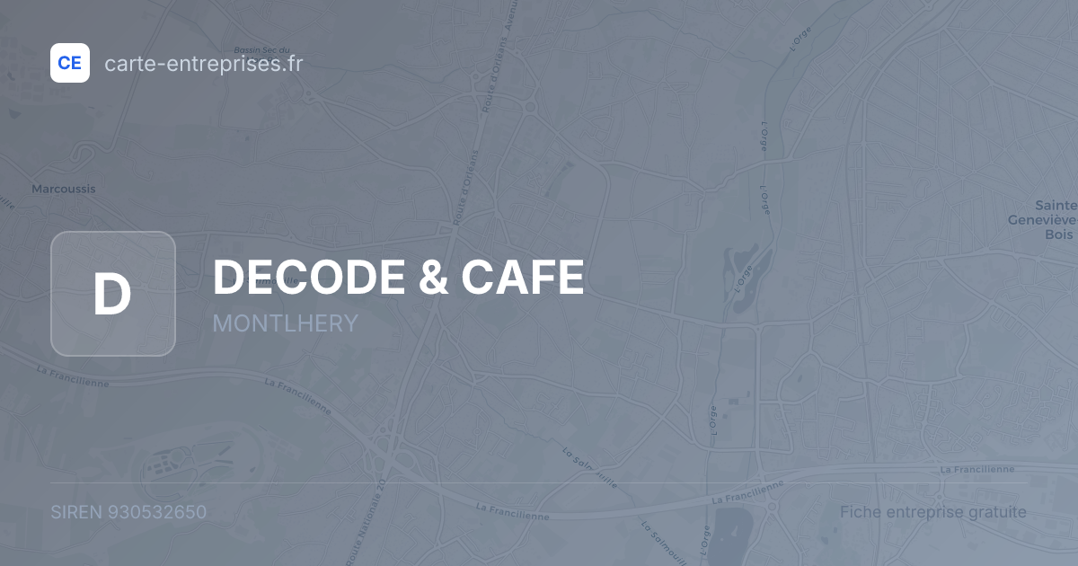 DECODE & CAFE — 930532650 — fiche entreprise