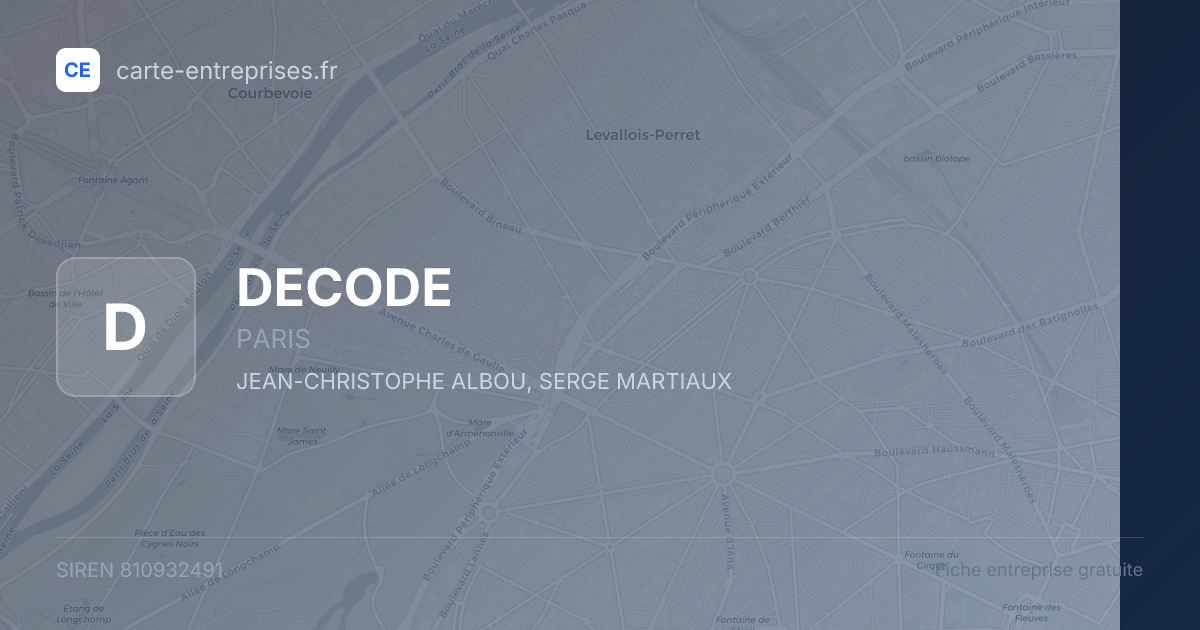 DECODE — 810932491 — fiche entreprise