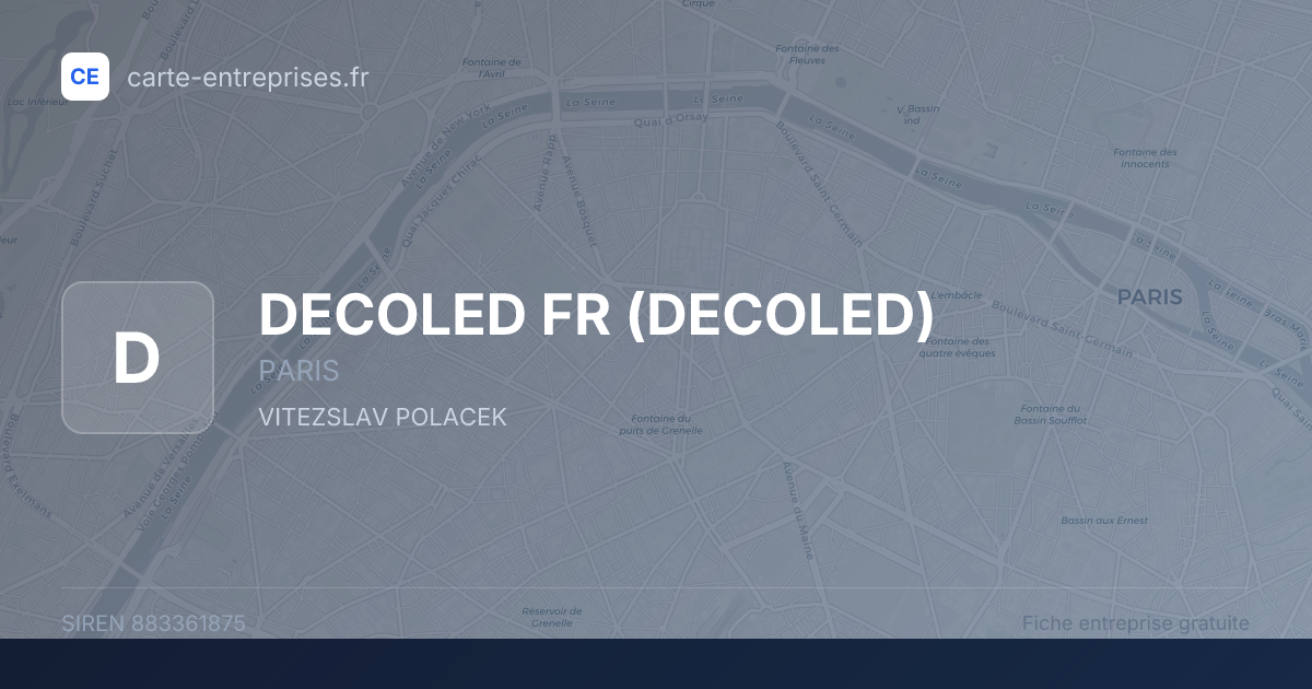 DECOLED FR (DECOLED) — 883361875 — fiche entreprise