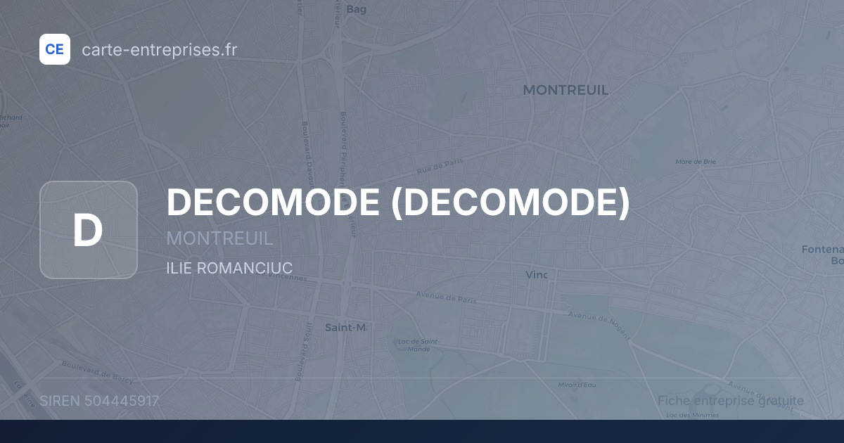 DECOMODE — 504445917 — fiche entreprise