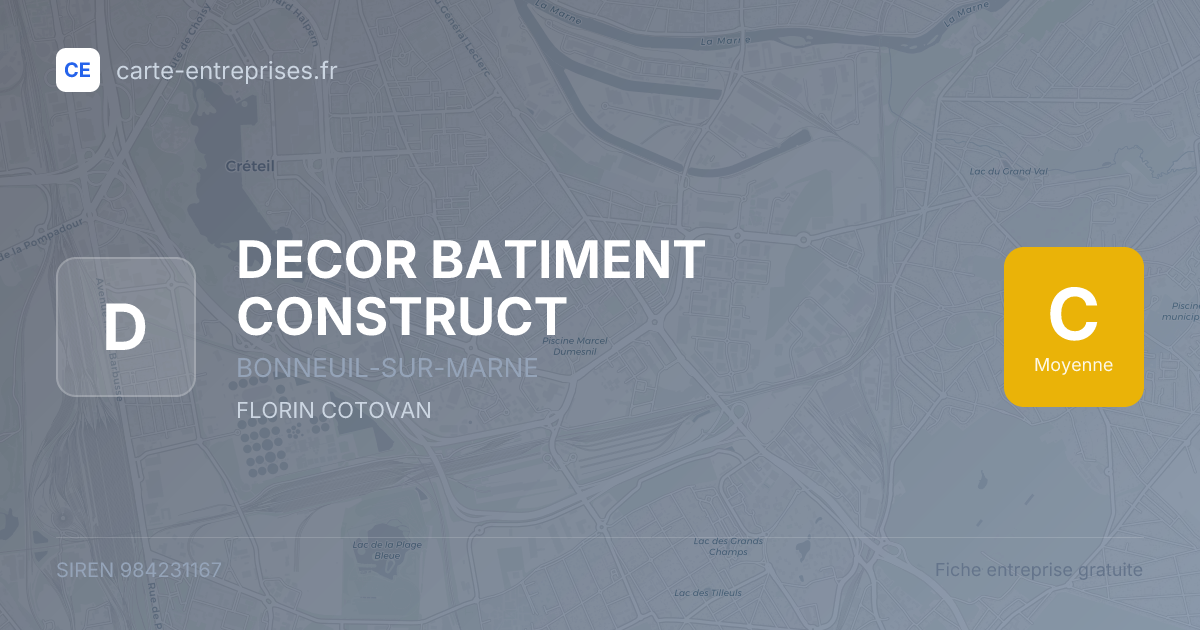 DECOR BATIMENT CONSTRUCT — 984231167 — fiche entreprise