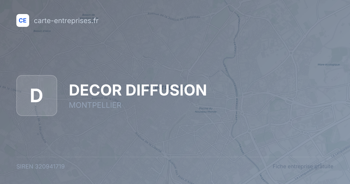 DECOR DIFFUSION — 320941719 — fiche entreprise