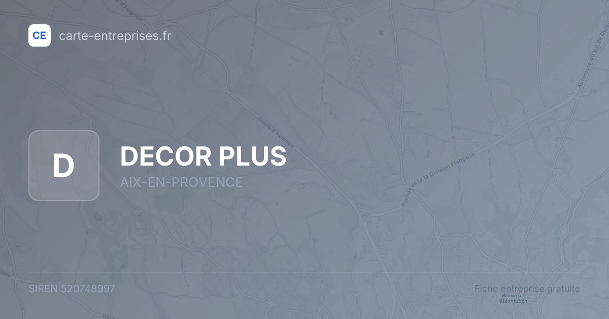 DECOR PLUS — 520748997 — fiche entreprise