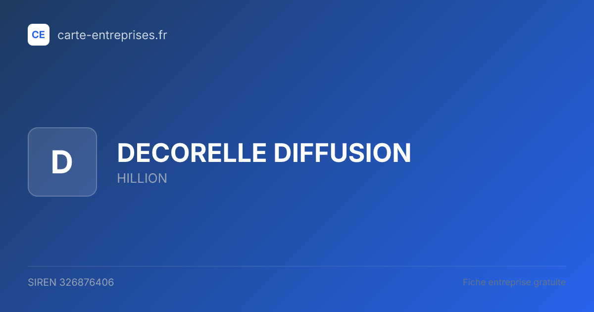 DECORELLE DIFFUSION — 326876406 — fiche entreprise