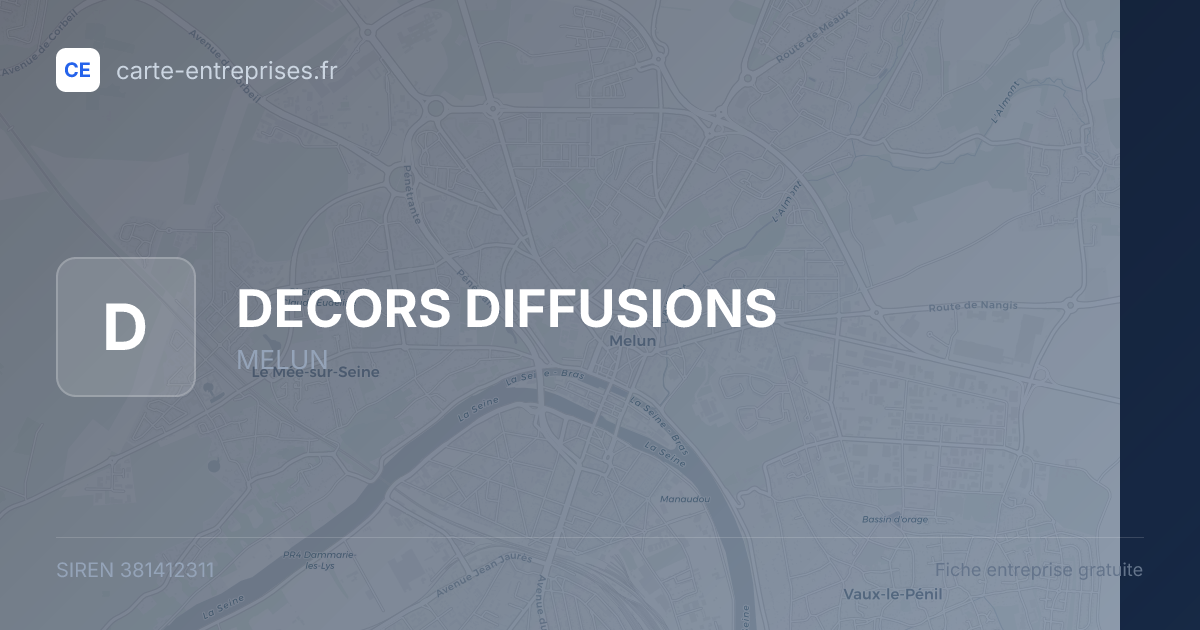 DECORS DIFFUSIONS — 381412311 — fiche entreprise