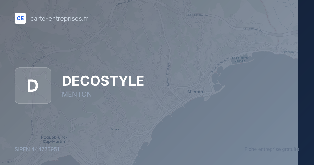 DECOSTYLE — 444775951 — fiche entreprise