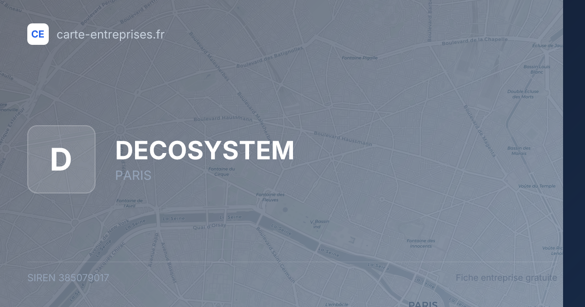 DECOSYSTEM — 385079017 — fiche entreprise