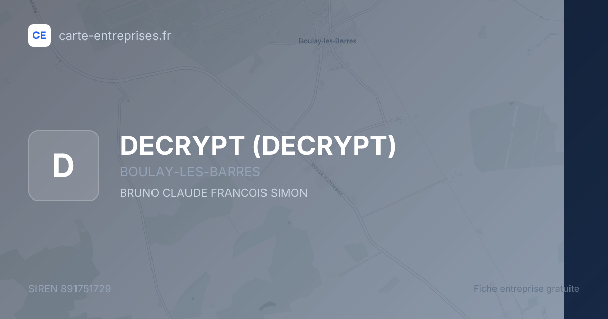 DECRYPT — 891751729 — fiche entreprise