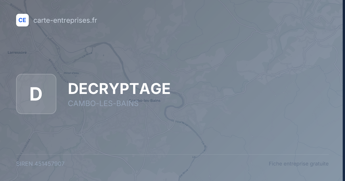 DECRYPTAGE — 451457907 — fiche entreprise